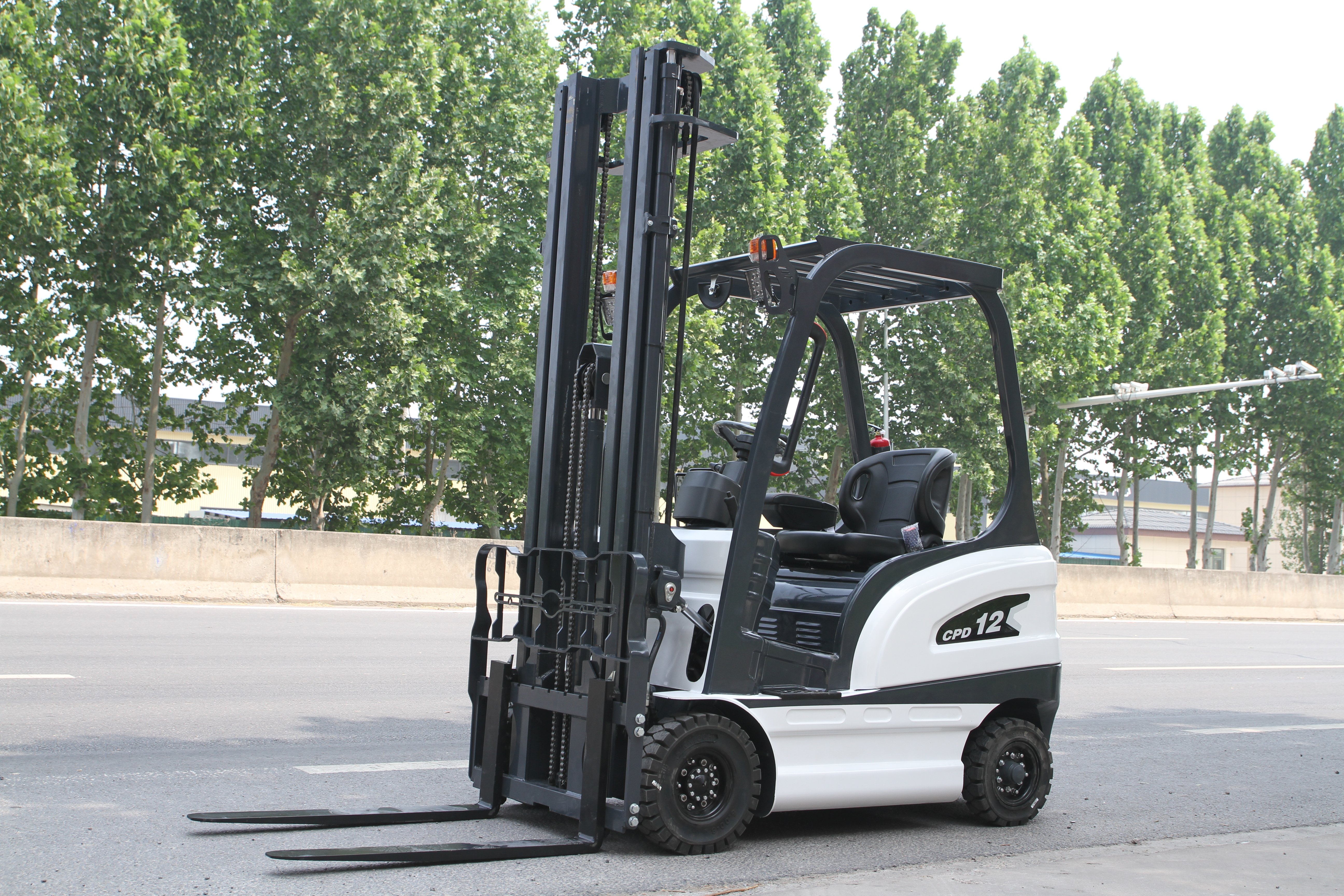 Electric Forklift Supplier 1.2ton CPD12 Warehouse Using Battery Forklift Trucks Optional Side Shift