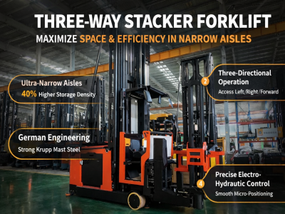 Advanced Three-Way Stacker Forklift for High-Density and Narrow Aisle Storage