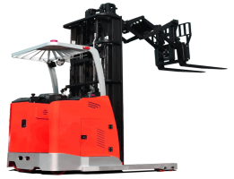 1 Ton 3 Meters Red Standing High Efficiency Forklifts Electric Order Picker for High Stuff Picking and Stacking