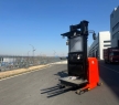 High Efficiency 1 Ton Electric Forklifts 3 Meters Red Standing Order Picker for High Stuff Picking and Stacking