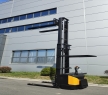 3m Electric Pallet Stacker with Adjustable Lifting Forks Walking Stand-On Type Truck