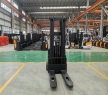 3m Electric Pallet Stacker with Adjustable Lifting Forks Walking Stand-On Type Truck