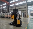 3m Electric Pallet Stacker with Adjustable Lifting Forks Walking Stand-On Type Truck