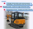 Free Shipping Mini Excavator 2Ton CE EURO 5 EPA Kubota Engine Bagger Small Crawler Excavator Digger Home Excavators